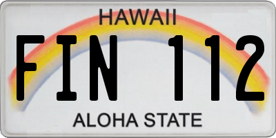 HI license plate FIN112