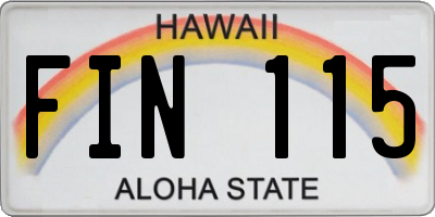 HI license plate FIN115