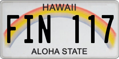 HI license plate FIN117