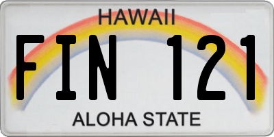 HI license plate FIN121