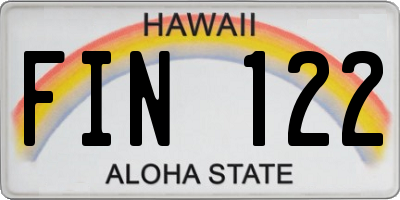 HI license plate FIN122