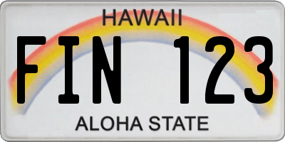 HI license plate FIN123