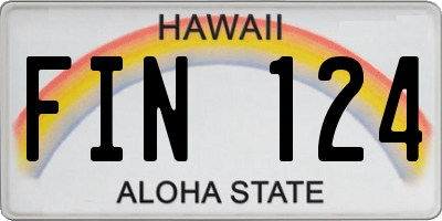 HI license plate FIN124