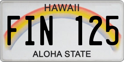 HI license plate FIN125