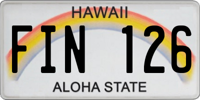 HI license plate FIN126