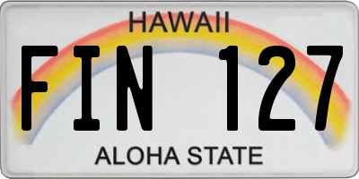 HI license plate FIN127