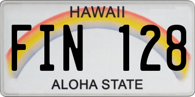 HI license plate FIN128