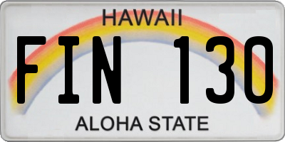 HI license plate FIN130