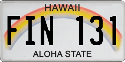 HI license plate FIN131