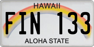 HI license plate FIN133