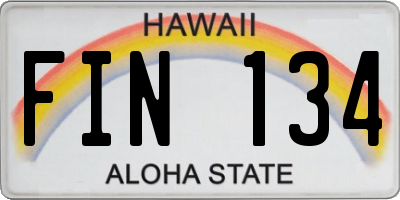 HI license plate FIN134