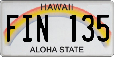 HI license plate FIN135