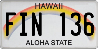 HI license plate FIN136