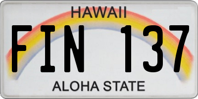 HI license plate FIN137