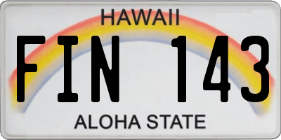 HI license plate FIN143