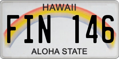 HI license plate FIN146
