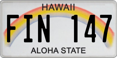 HI license plate FIN147