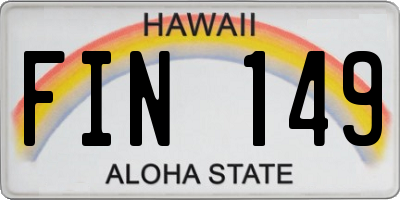 HI license plate FIN149