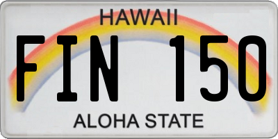 HI license plate FIN150