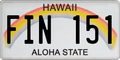 HI license plate FIN151