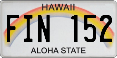 HI license plate FIN152