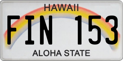 HI license plate FIN153