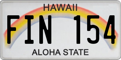 HI license plate FIN154