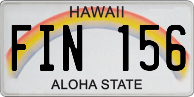 HI license plate FIN156