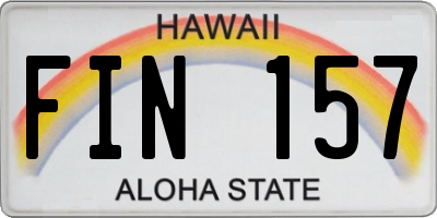 HI license plate FIN157