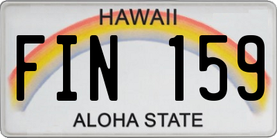 HI license plate FIN159