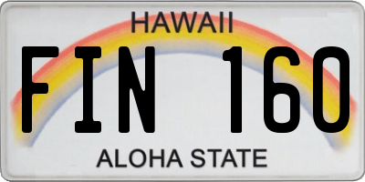 HI license plate FIN160