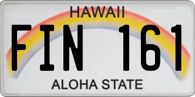 HI license plate FIN161