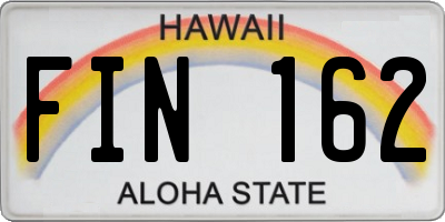HI license plate FIN162
