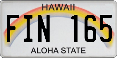 HI license plate FIN165