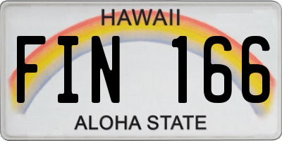 HI license plate FIN166
