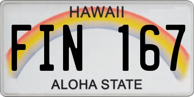 HI license plate FIN167