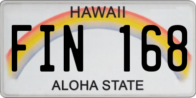 HI license plate FIN168