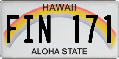 HI license plate FIN171