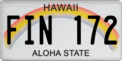 HI license plate FIN172