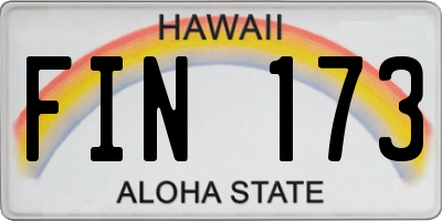 HI license plate FIN173