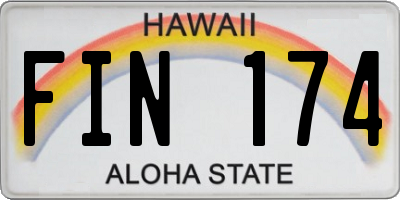 HI license plate FIN174