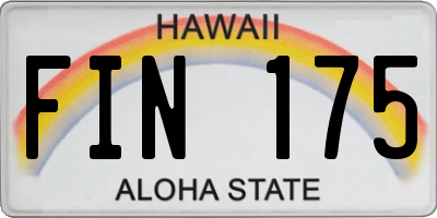 HI license plate FIN175