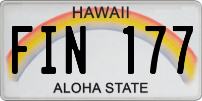 HI license plate FIN177