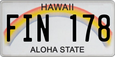 HI license plate FIN178