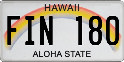 HI license plate FIN180