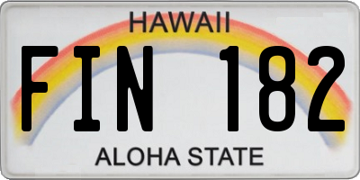 HI license plate FIN182