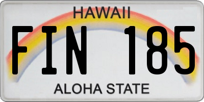 HI license plate FIN185