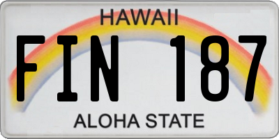 HI license plate FIN187