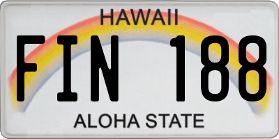 HI license plate FIN188