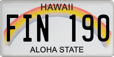 HI license plate FIN190